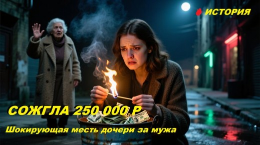 Скандал на фоне семейной драмы: дочь сожгла 250 тысяч рублей, подаренные матерью-пенсионеркой