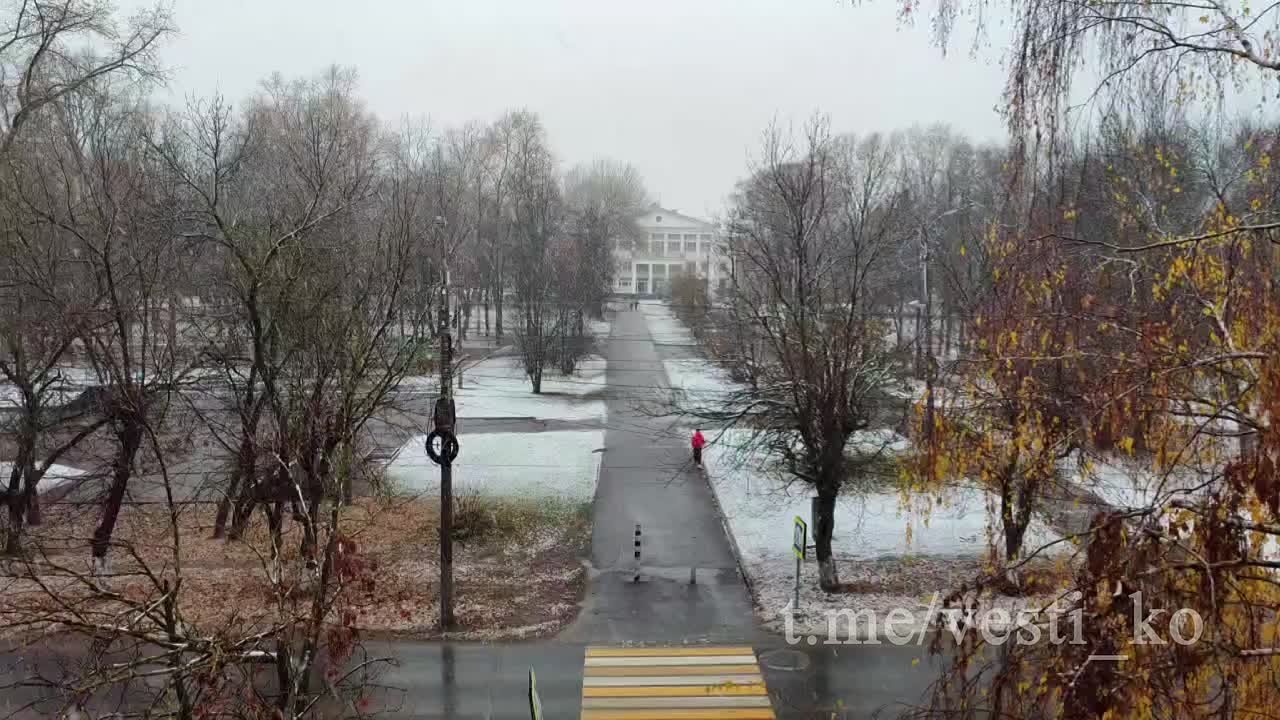 На видео - Гагаринский парк в Кирове 31 октября 2024 года