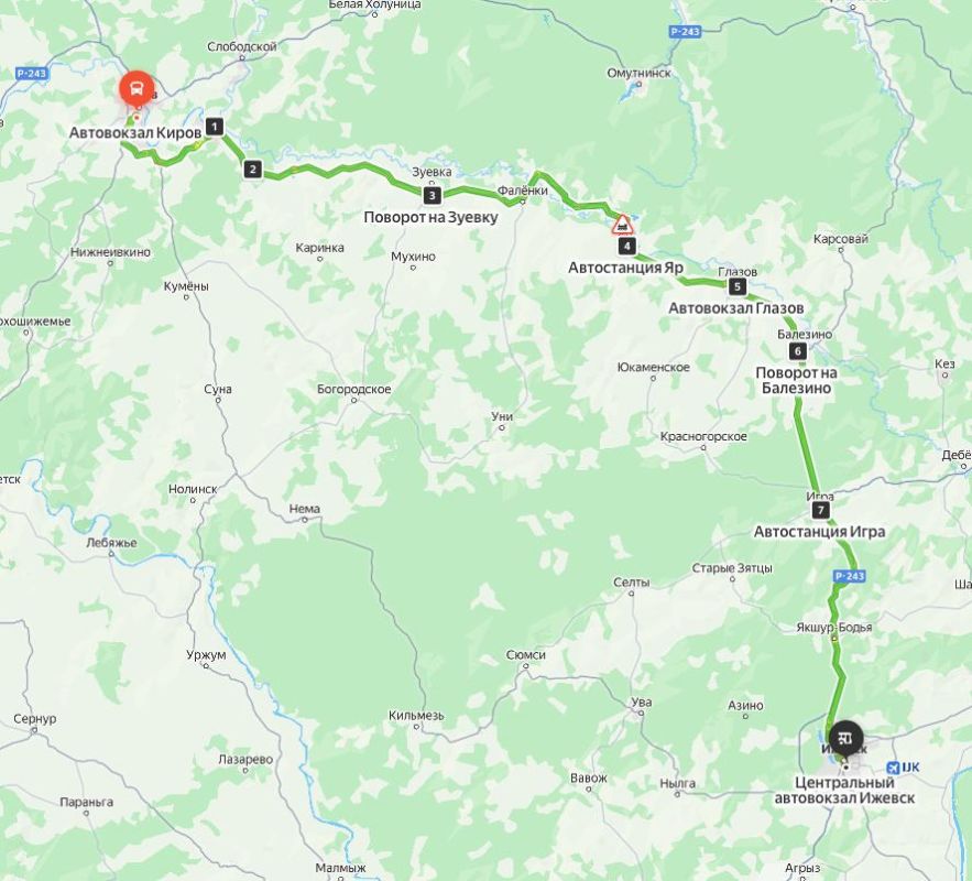 С 16 ноября начинает работу новый межрегиональный маршрут №9982 «Киров — Ижевск»