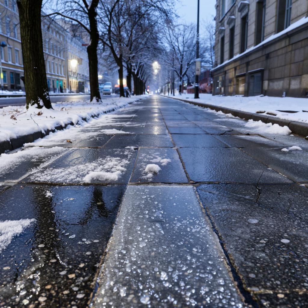 Первый гололёд - первые травмы