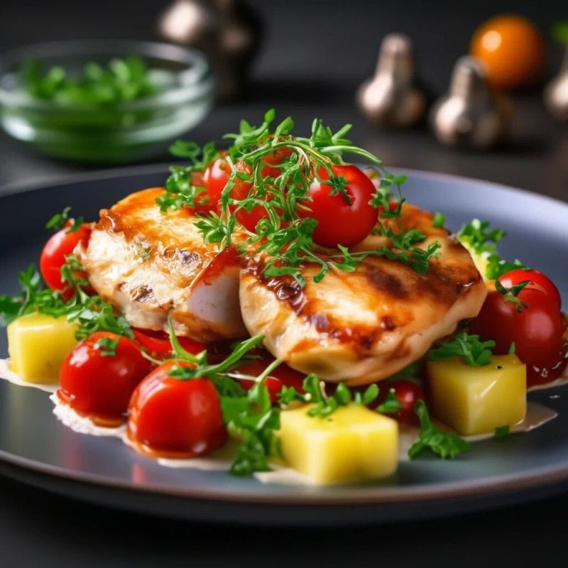 Порадуйте себя: запеченное куриное филе с ананасами и сладким перцем