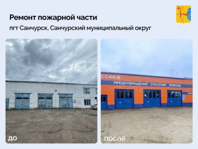 В Санчурске к 35-летию МЧС России отремонтировали здание пожарно-спасательной части