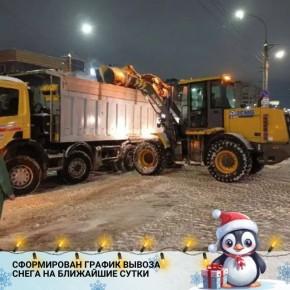 Дирекцией благоустройства сформировала график вывоза снега на 9-10 января