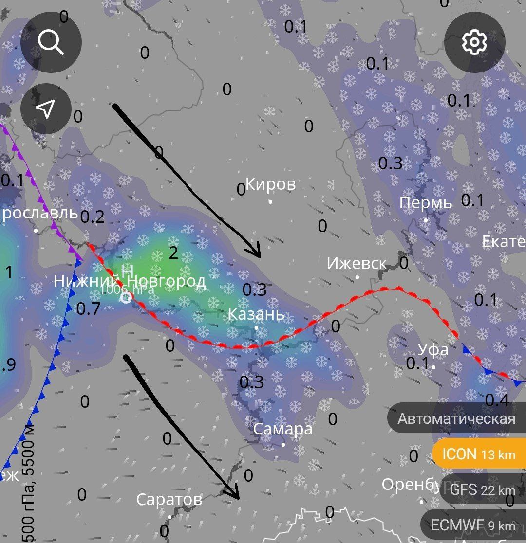 Юго-западные районы Кировской области сегодня вновь окажутся в зоне умеренных и сильных снегопадов