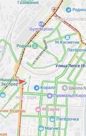 Гигантская пробка по улице Дзержинского (почти до улицы Луганской)