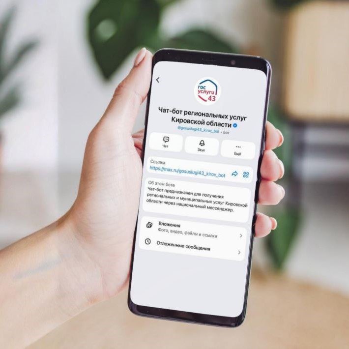 Теперь зайти на портал региональных услуг в Кировской области можно прямо в мессенджере MAX