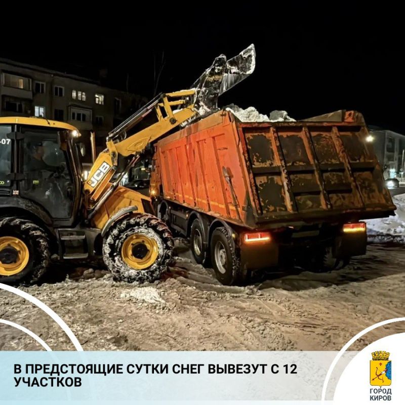 В предстоящие сутки в Кирове продолжат вывозить снег с улиц