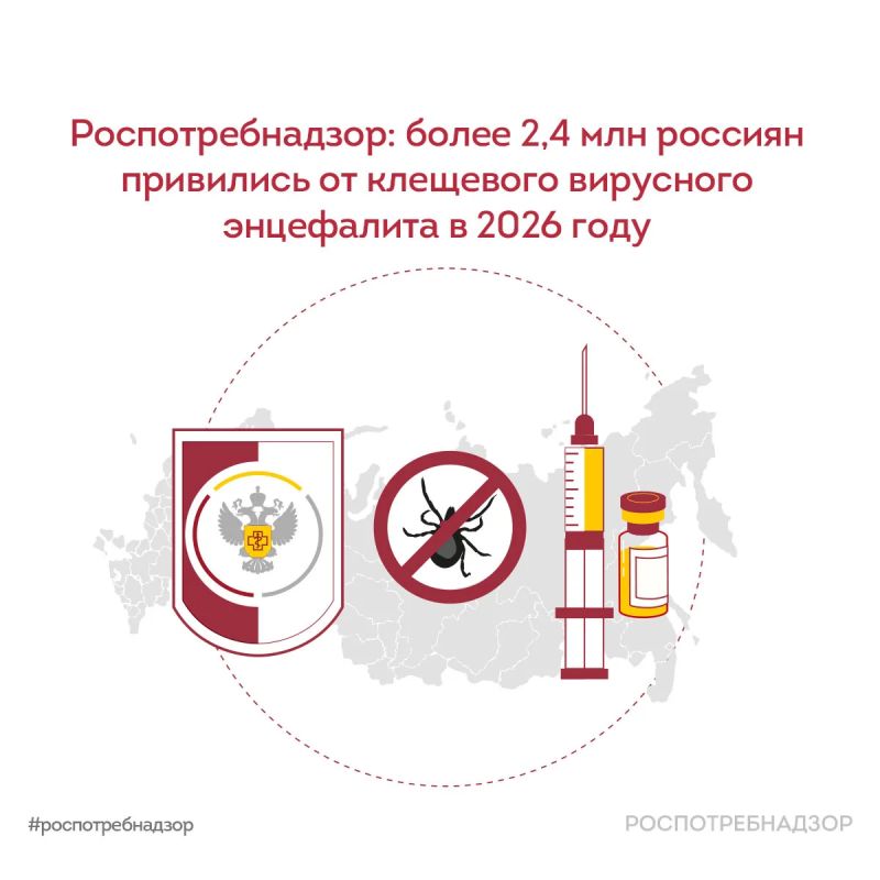 В России в 2026 году от клещевого вирусного энцефалита (КВЭ) привились более 2,4 млн человек