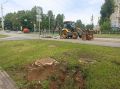 На Дзержинского устраняют дефект на водопроводе