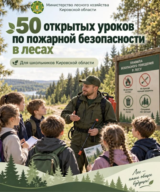 В Кировской области проведено 50 открытых уроков по пожарной безопасности в лесах