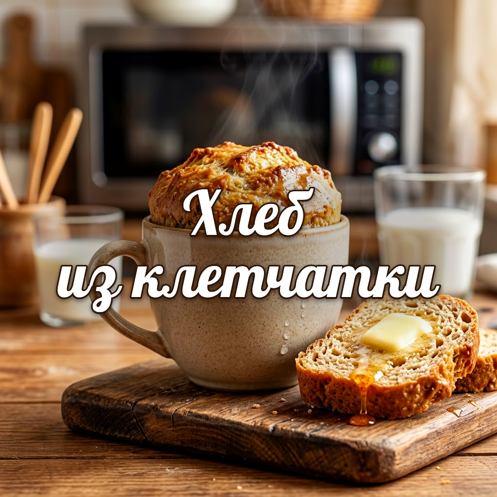 Пышный хлеб без муки за 5 минут: секретный шаг перед микроволновкой