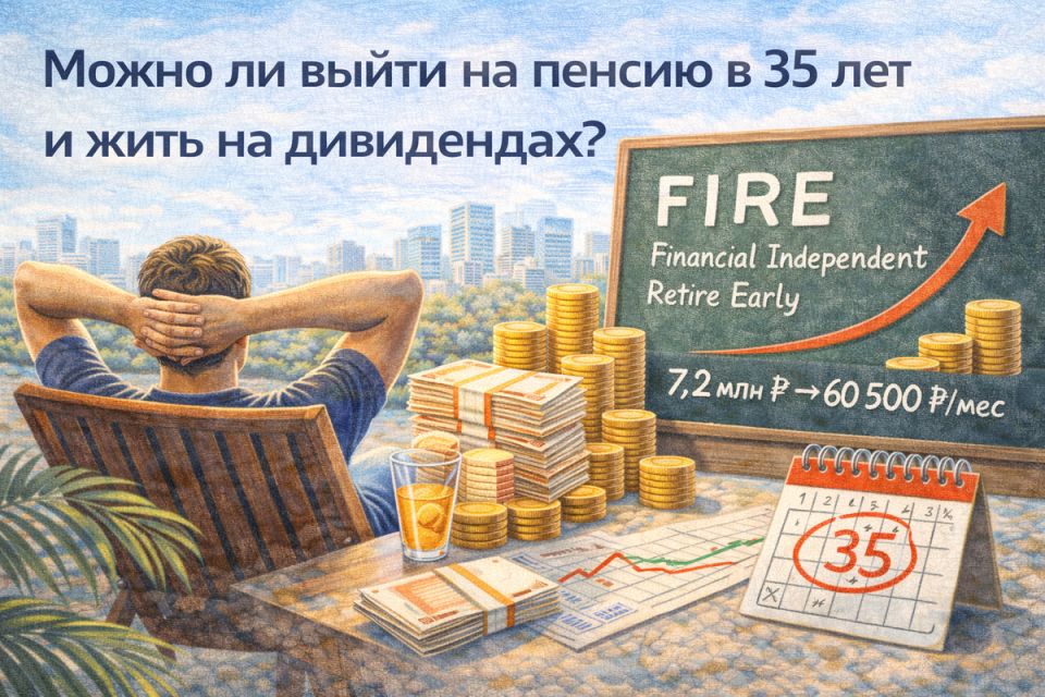 Можно ли выйти на пенсию в 35 лет и жить на дивидендах: реалистичный разбор